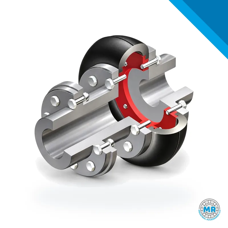 Cutaway of a GUMMI Type A elastic coupling with spacer · GUMMI A-95/105 ES 180