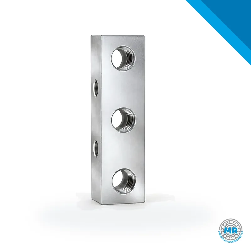 Bloque distribuidor de lubricante con tres salidas roscadas · SKF LL/14771