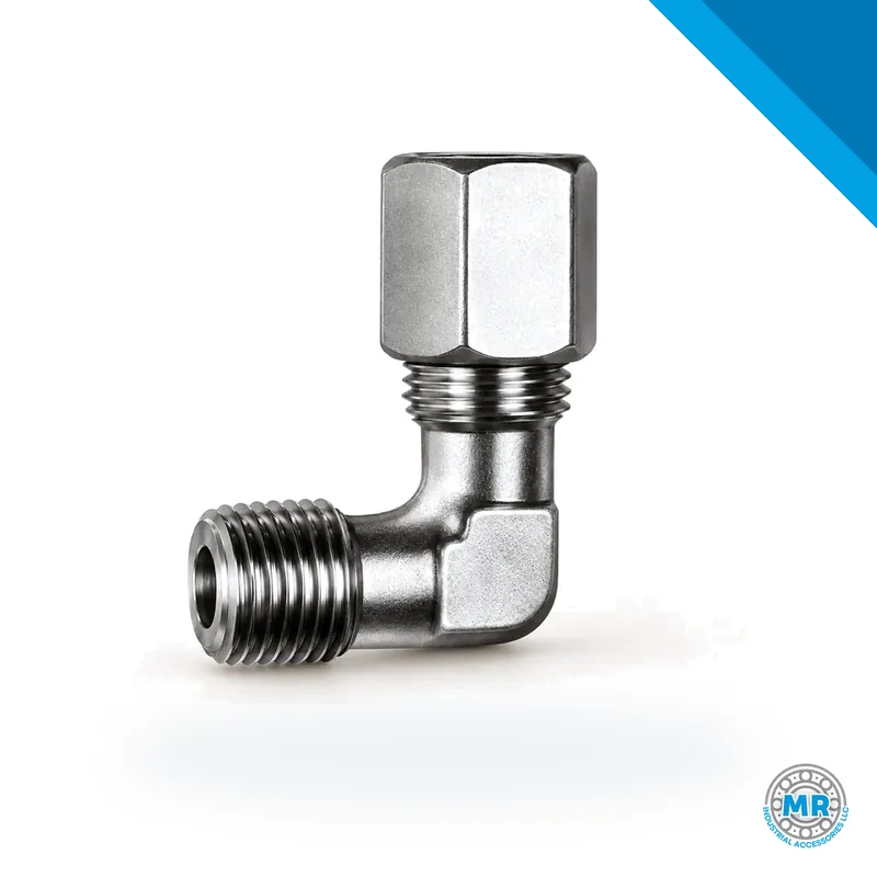 Threaded metal male elbow with hex nut for lubrication connection · SKF LL/223-13023-3