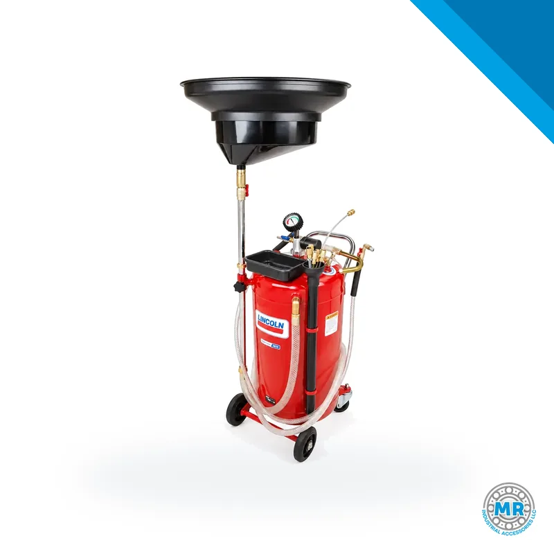 Cylindrical metal container for draining used fluids, with lid and handle · SKF LL/3639