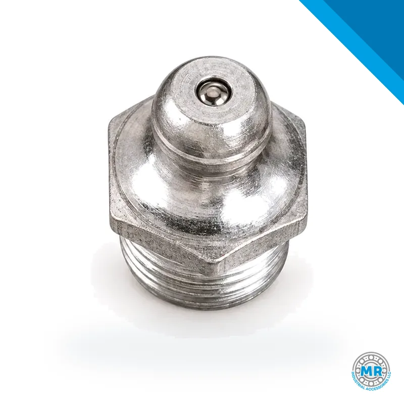 Straight steel grease fitting with 1/4-28 inch SAE-LT tapered thread · SKF LL/5010