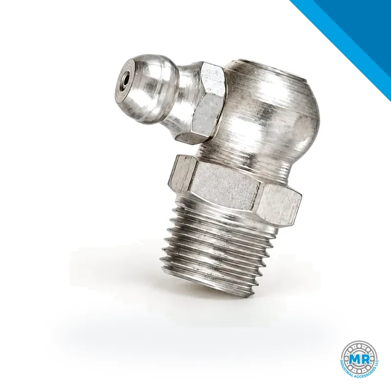 90-degree angled metal grease fitting with SAE-LT tapered thread · SKF LL/5410