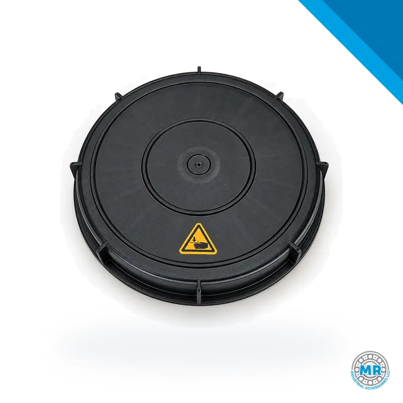 Circular metal reservoir cap with thread and flange for lubrication system · SKF LL/544-31992-1