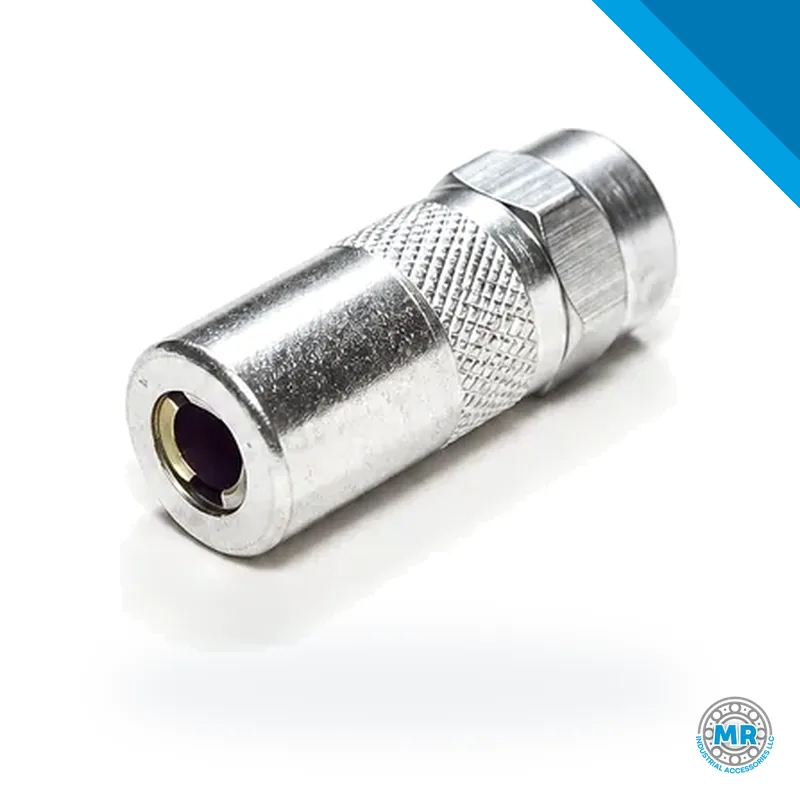 Small metal hydraulic coupler in blister pack for manual grease gun · SKF LL/5852