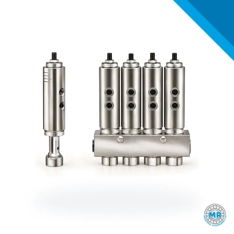 Cylindrical metal oil injector with knurled body and threaded connections · SKF LL/82294-2