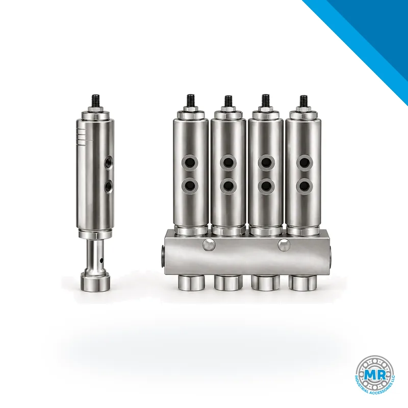 Cylindrical metal oil injector with grooved body and threaded connections · SKF LL/82294-3