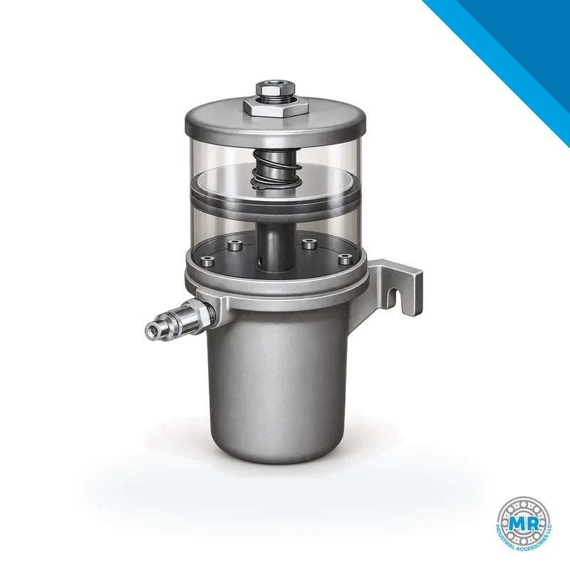 Bomba de grasa neumática de cuerpo metálico cilíndrico con conexiones · SKF LL/82886