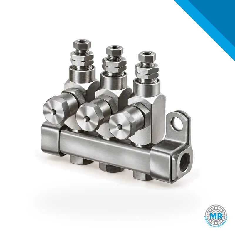 Inyector de grasa metálico alargado con cuerpo cilíndrico y roscas en los extremos · SKF LL/83309-6