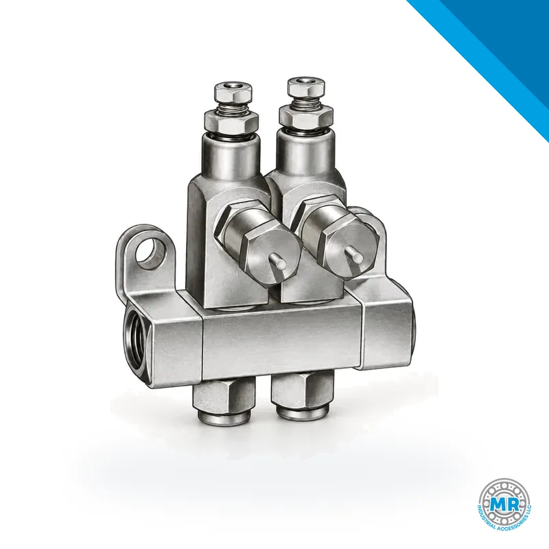 Compact metal grease injector with threaded inlets · SKF LL/83336HV-2