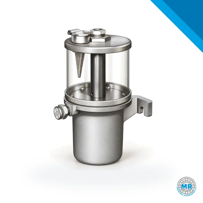 Single-stroke pneumatic oil pump, cylindrical metal body · SKF LL/83667