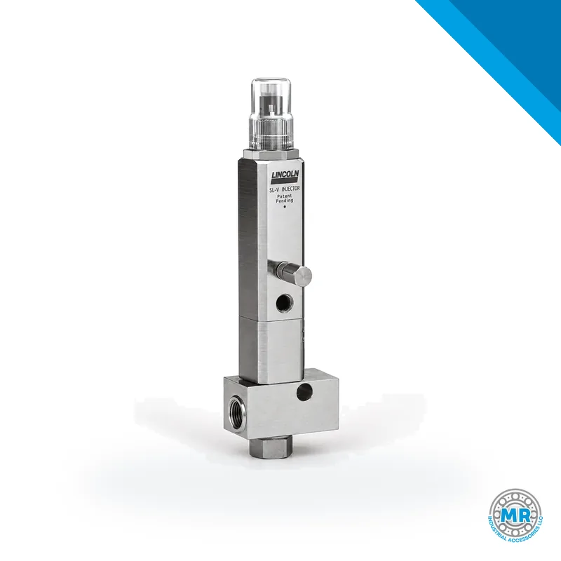 Inyector de grasa de acero con cuerpo cilíndrico, roscas y conexiones en los extremos · SKF LL/85770-1