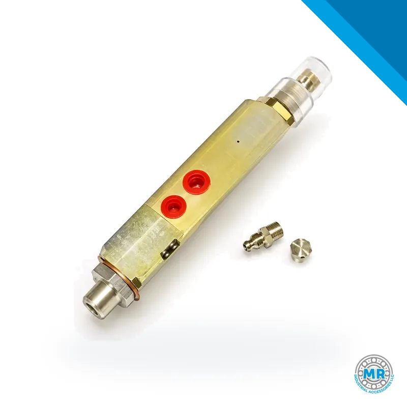 Elongated metal grease injector with cylindrical body and threaded connections · SKF LL/85772