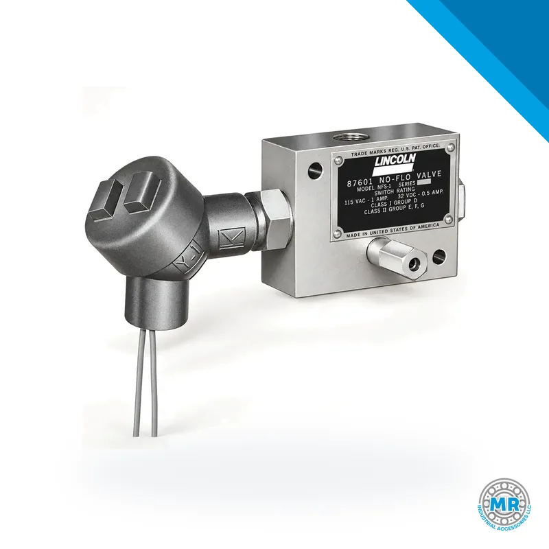Electric valve for centralized lubrication, metal body with solenoid and connections. · SKF LL/87601
