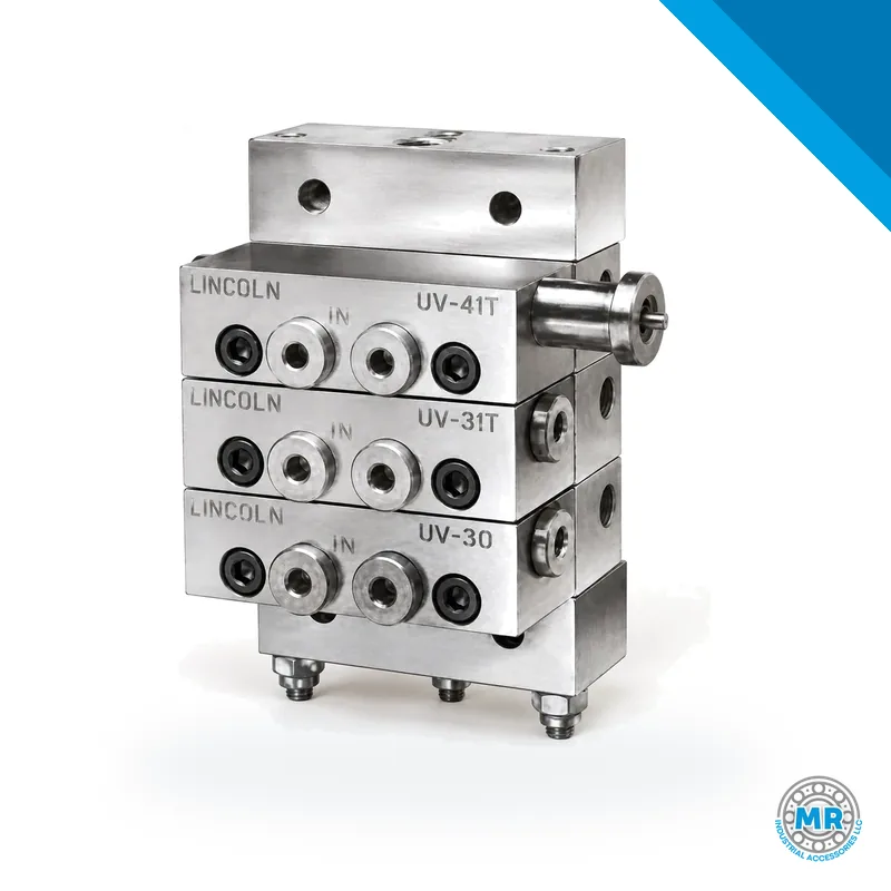 Lubricant divider valve with two outlets and metal body · SKF LL/882202