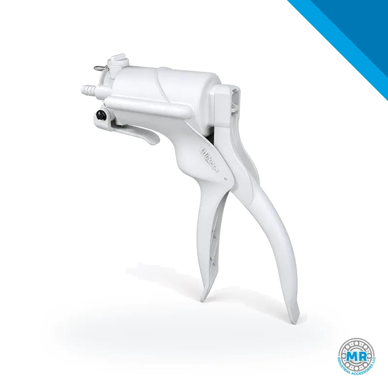 Bomba manual de pistón para lubricantes, cuerpo metálico alargado con mango y manguera · SKF LL/MV8121