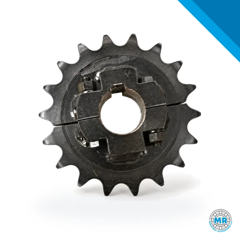 Steel sprocket with split hub and toothed rim · MR Piñón doble 1/2" Z12