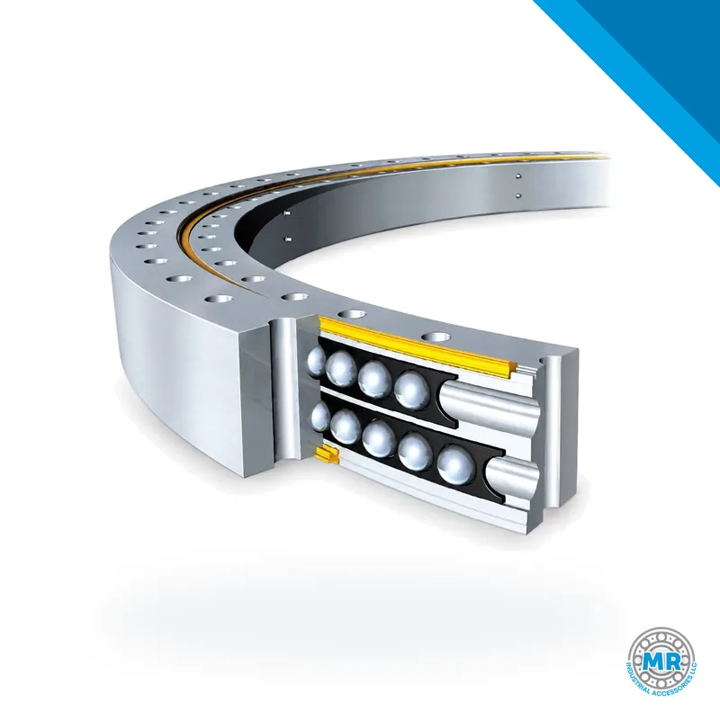 Rothe Erde series 09 double-row four-point contact ball slewing ring, cutaway view · ThyssenKrupp / Rothe Erde 092.30.1415.991.21.1502