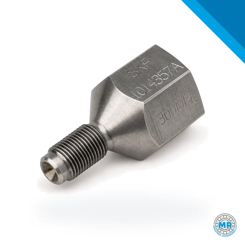 Steel hydraulic connection nipple, thread to thread · SKF 1014357 A
