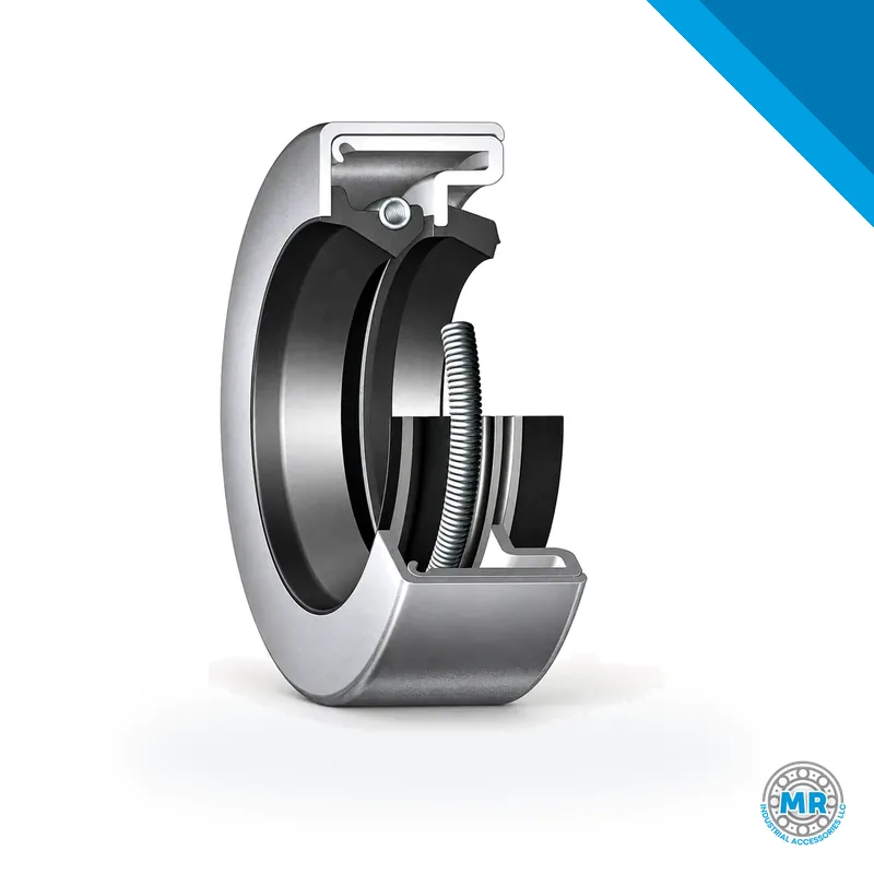 Rubber radial shaft seal with sealing lip and spring · SKF 19876