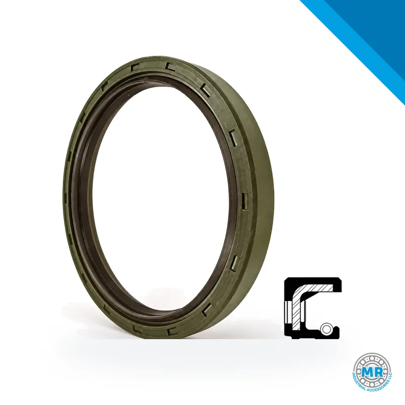 Rubber radial shaft seal with lip and metal spring · SKF 20459