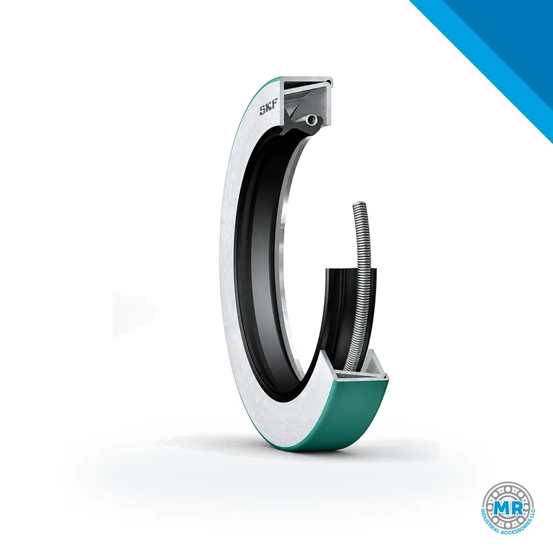 Radial shaft seal (oil seal) with double metal case, wavy lip and non-contacting auxiliary lip · SKF 29383