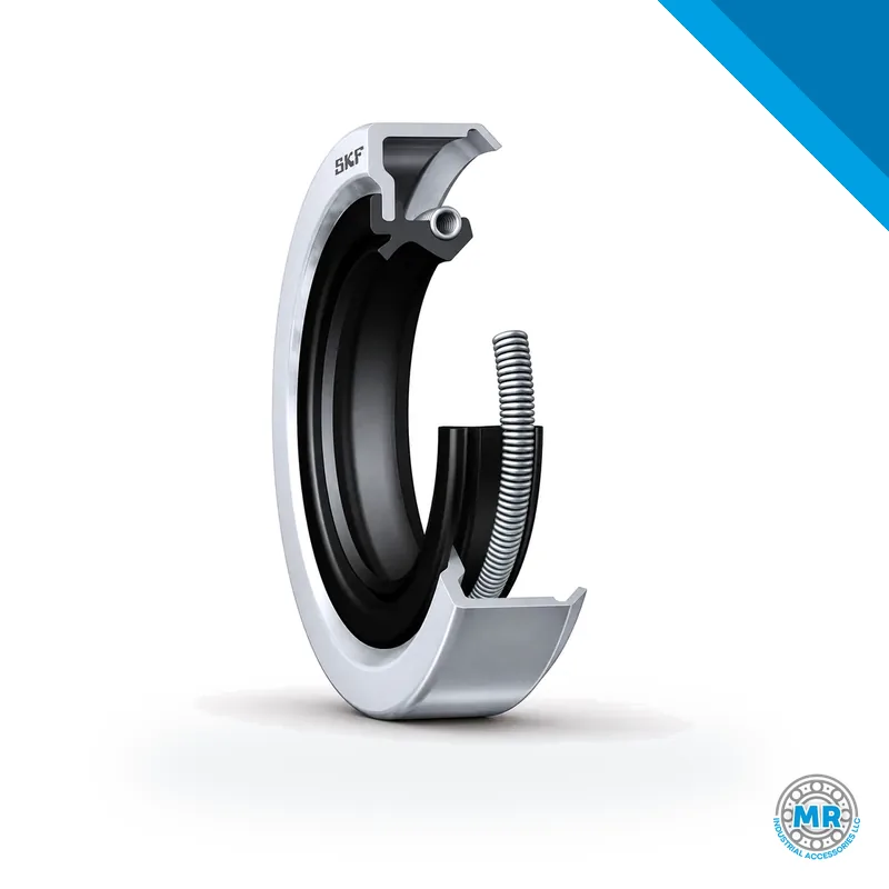 Radial shaft seal with metal case, double sealing lip and auxiliary contact lip · SKF 32815
