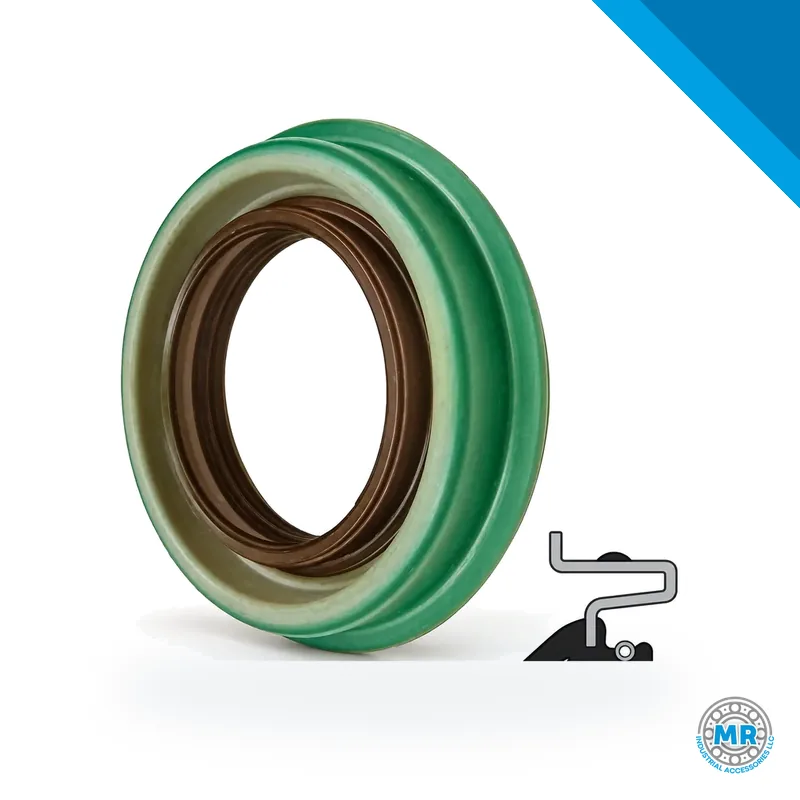 Rubber radial shaft seal with lip and metal spring · SKF 33254