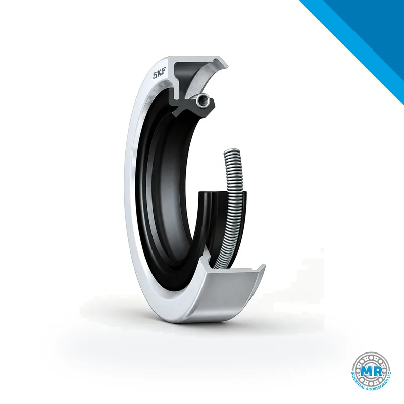 Radial shaft seal with metal case, double lip and auxiliary contact lip · SKF 550085