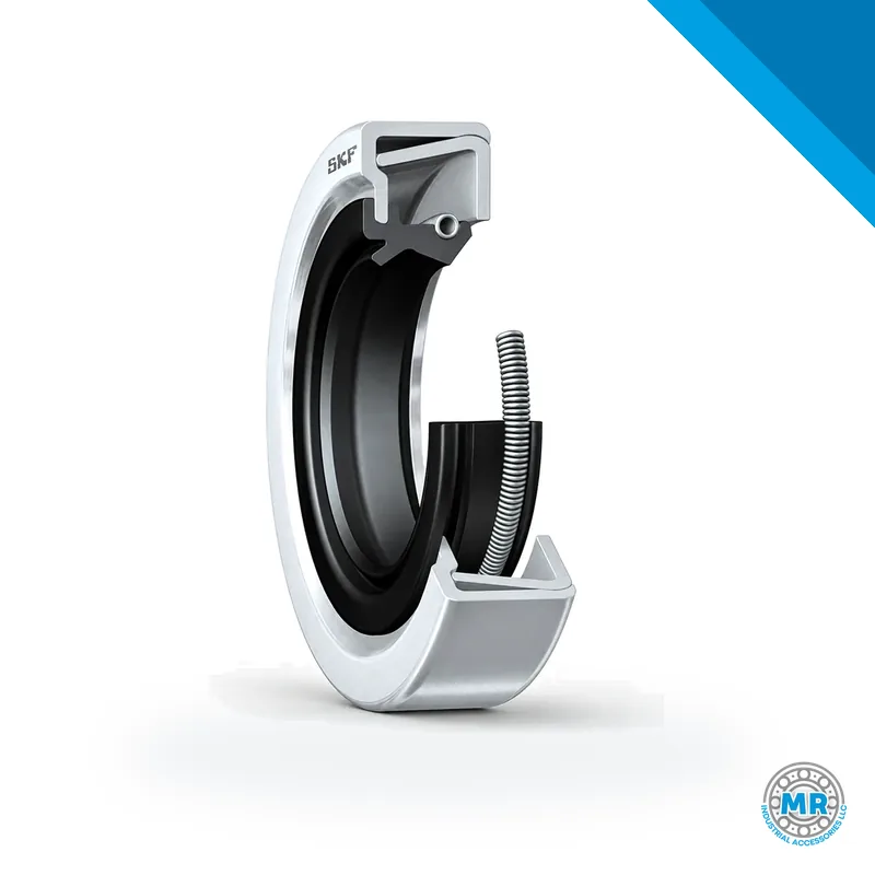 SKF rubber radial shaft seal with sealing lip and spring · SKF 45550