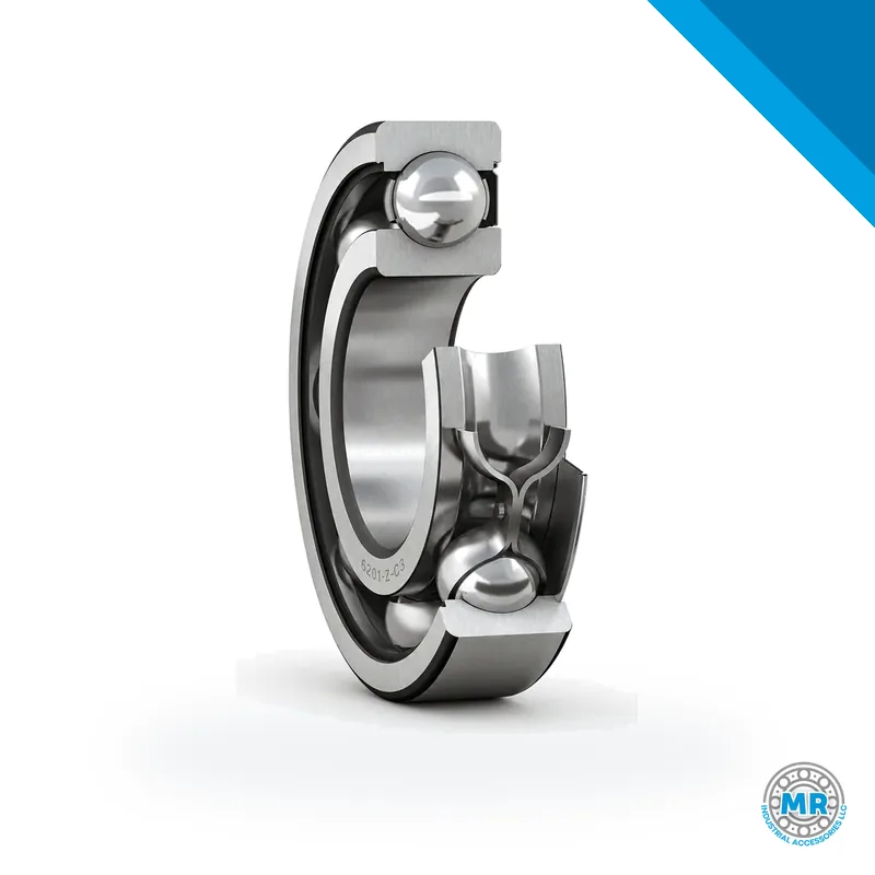 Steel deep groove ball bearing with a metal shield on one side · SKF 6203-ZNR