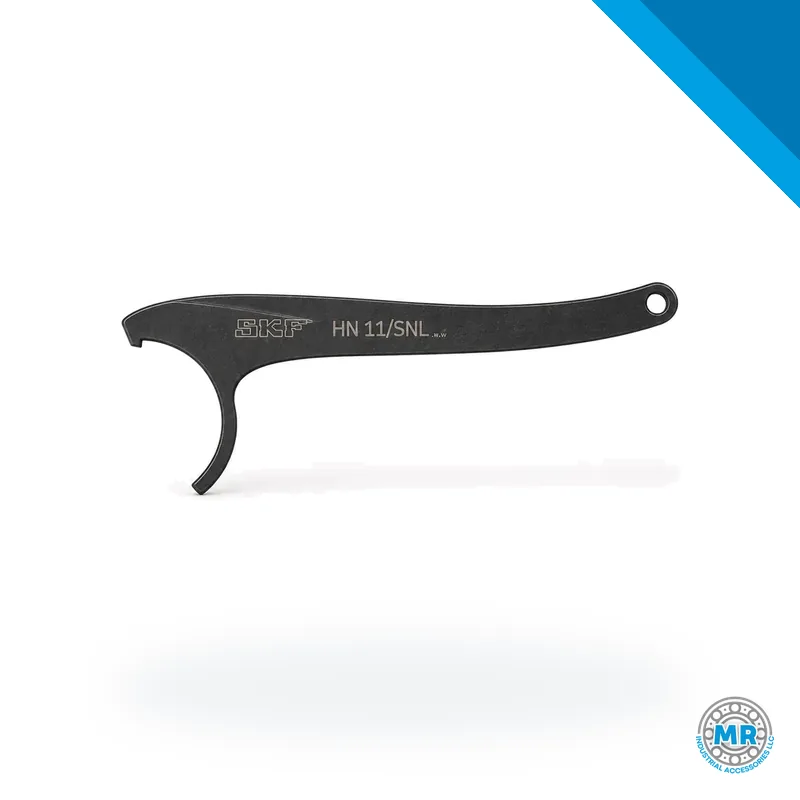Metal hook spanner with curved end for nuts of split plummer block housings · SKF HN 11/SNL
