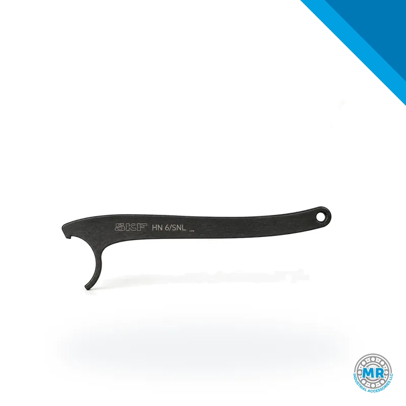 Metal hook spanner with curved end for nuts of split plummer block housings · SKF HN 6/SNL