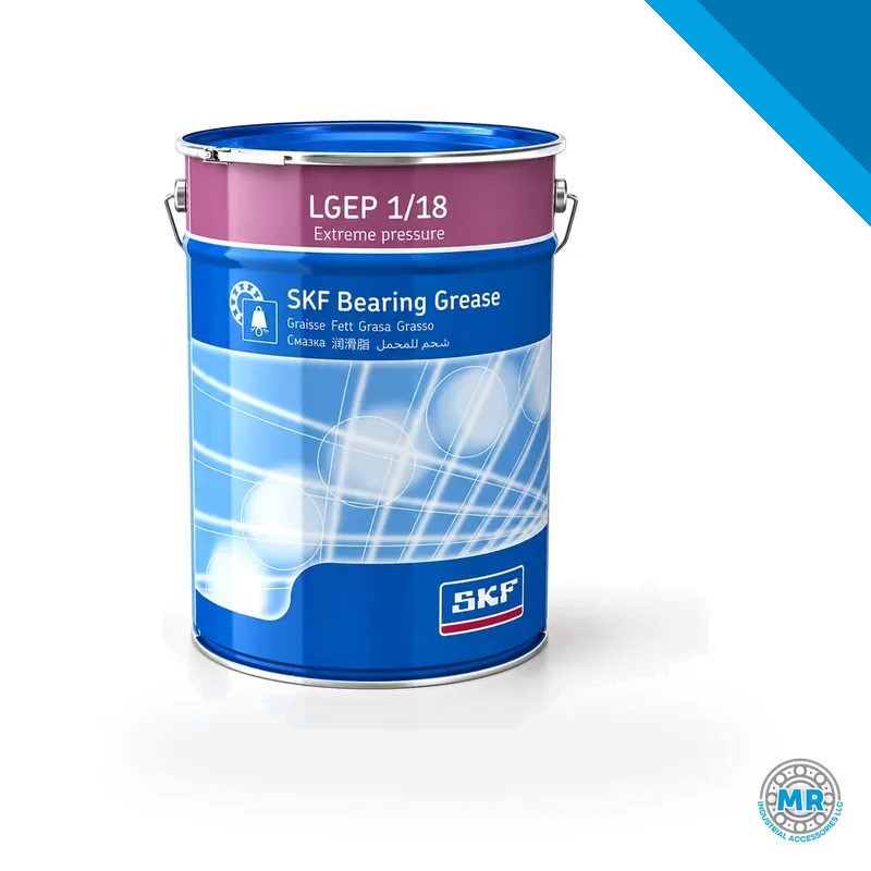 Lubricating grease tub with lid and identification label · SKF LGEP 1/18