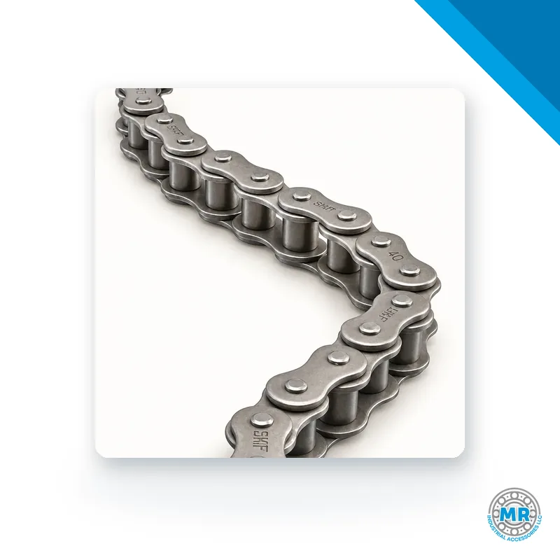 Single-strand nickel-plated steel roller chain, 10 ft long · SKF PHC 120-1CX10FT