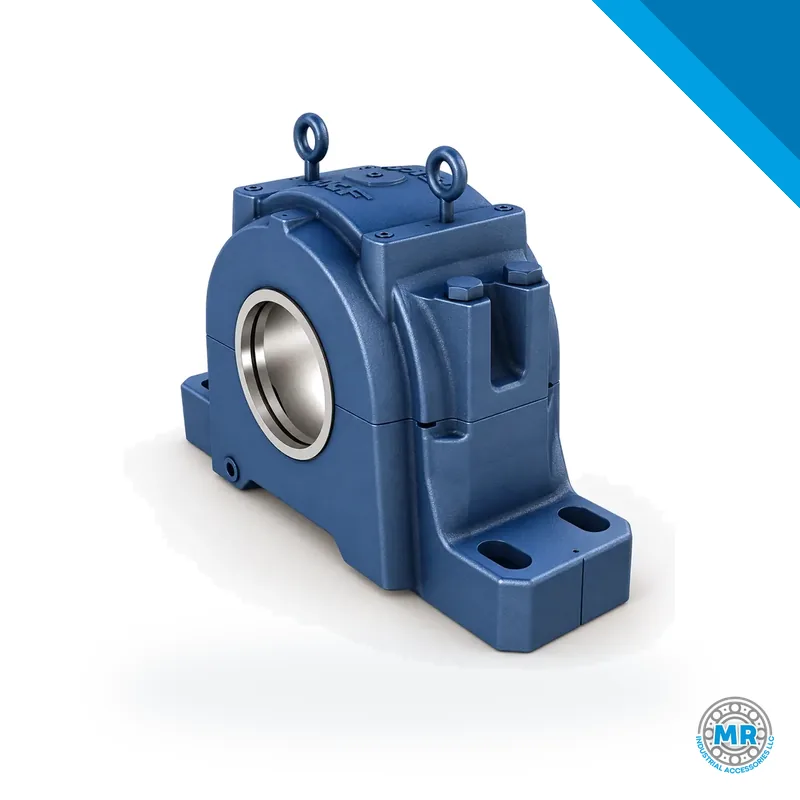 Cast iron split plummer block housing with two halves and anchor holes · SKF SAFD 532