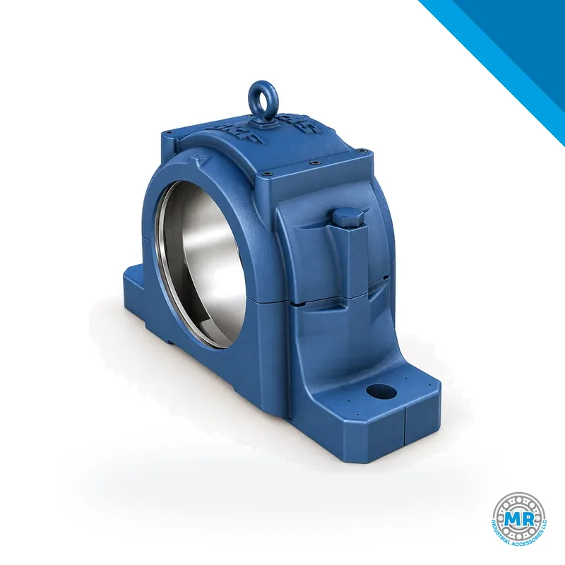 Split plummer block housing in gray cast iron with two bolted halves · SKF SNLN 3028