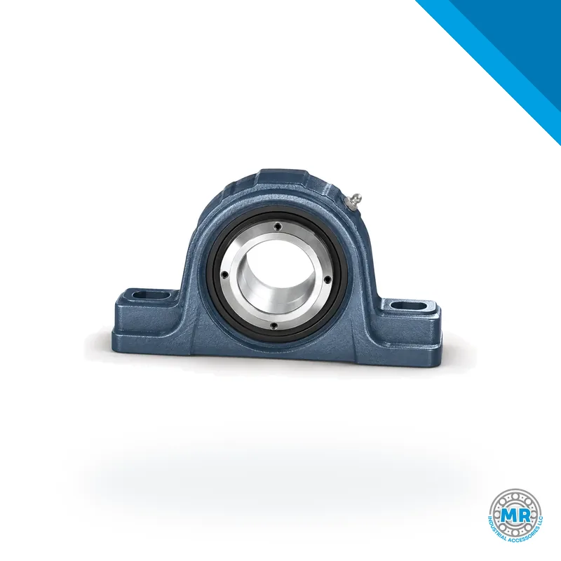 Gray cast iron Y-bearing housing with insert bearing mounted on top · SKF SYE 1.11/16 H