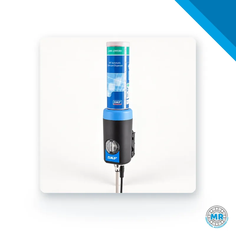 Automatic lubricator with transparent reservoir and metal base · SKF TLMR 101/38WA2