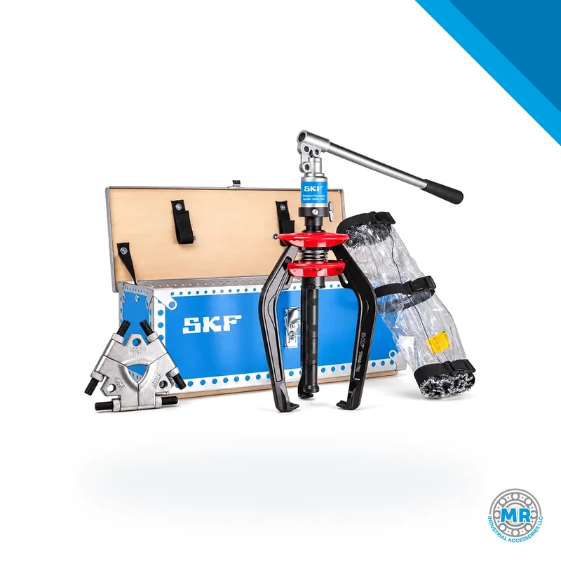 Puller tool set with arms and spindle in a case · SKF TMMA 75H