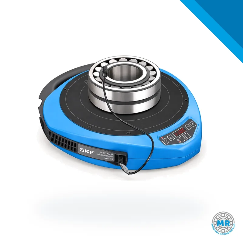 Bearing induction heater, metal housing with control panel and cables · SKF TWIM 15-BAG